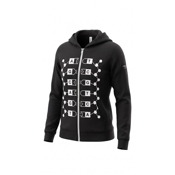 Bella Canvas DNA Helix Zip Up Hoodie Black Thermo Fisher Scientific Science XL